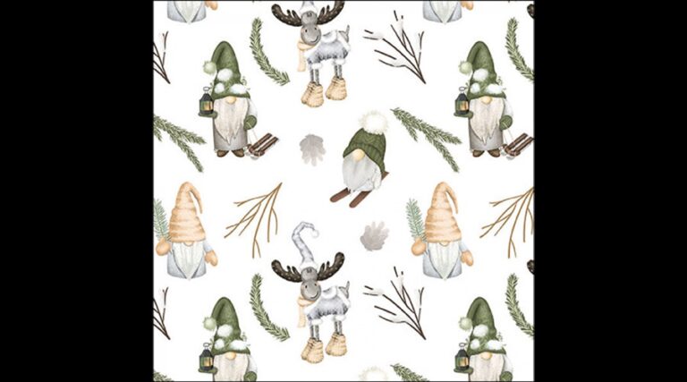 AMB.33320190 Forest gnomes white papírszalvéta 33x33cm