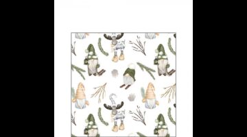 AMB.32520190 Forest gnomes white papírszalvéta 25x25cm