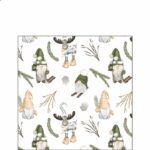 AMB.32520190 Forest gnomes white papírszalvéta 25x25cm