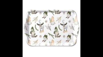 AMB.33720190 Forest gnomes white műanyag kistálca 13x21cm