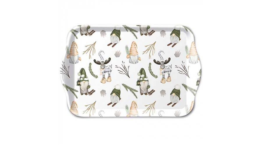 AMB.33720190 Forest gnomes white műanyag kistálca 13x21cm