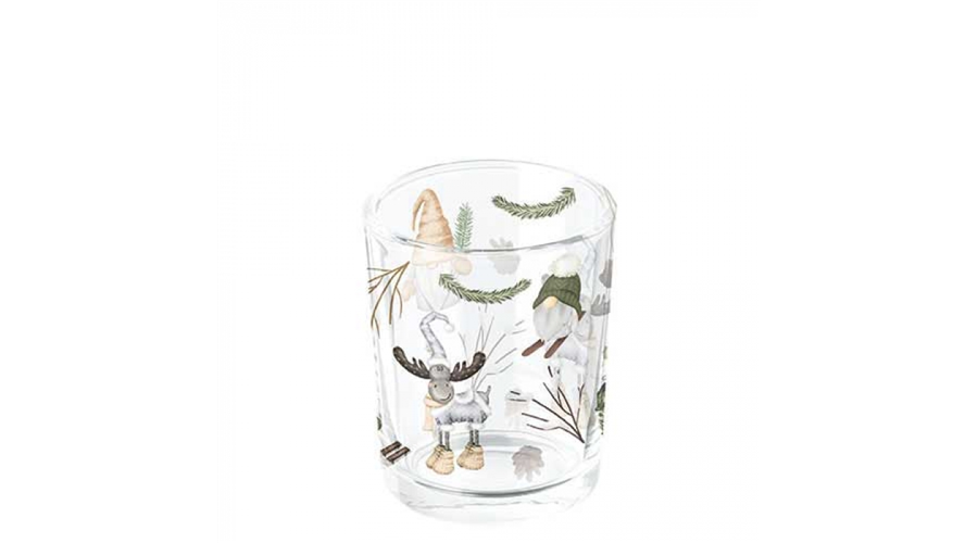 AMB.37320190 Forest gnomes white üveg mécsestartó 5