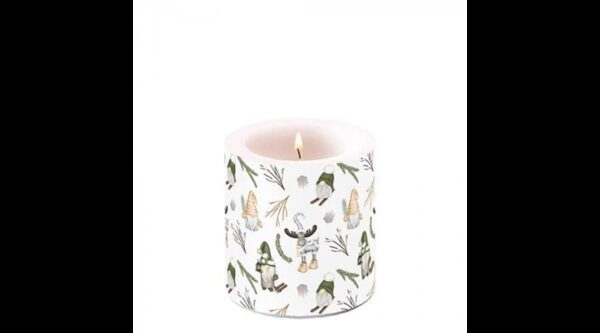 AMB.39220190 Forest gnomes white átvilágítós gyertya 8x7