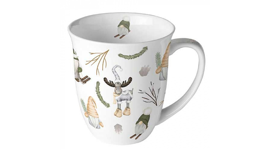 AMB.38420190 Forest gnomes white porcelánbögre 0