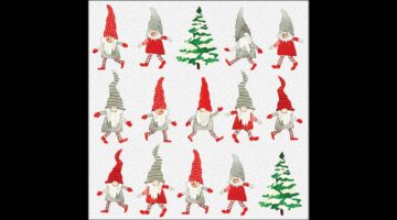 AMB.33320180 Dancing gnomes papírszalvéta 33x33cm
