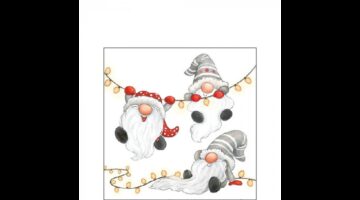 AMB.32520185 Gnomes on the light chain white papírszalvéta 25x25cm