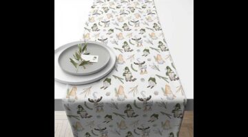 AMB.36620190 Forest gnomes white asztali futó 40x150cm