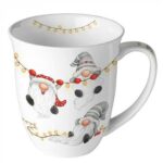 AMB.38420185 Gnomes on the light chain white porcelánbögre 0