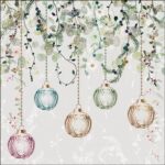 AMB.33319995 Floral Christmas grey papírszalvéta 33x33cm