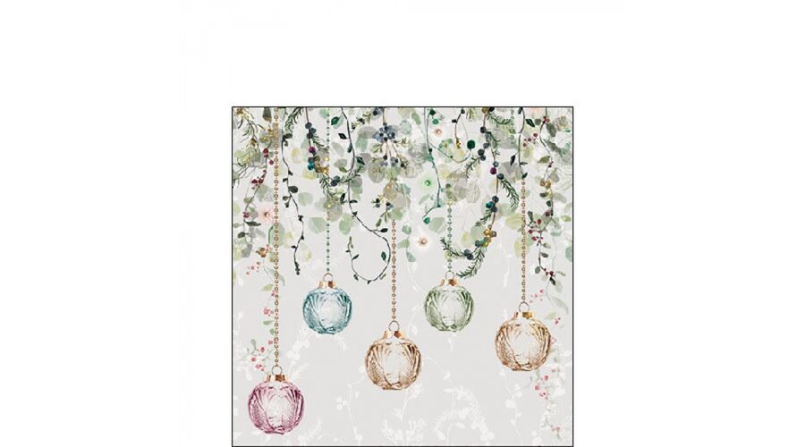 AMB.32519995 Floral Christmas grey papírszalvéta 25x25cm