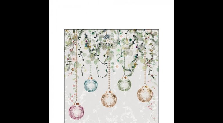 AMB.32519995 Floral Christmas grey papírszalvéta 25x25cm