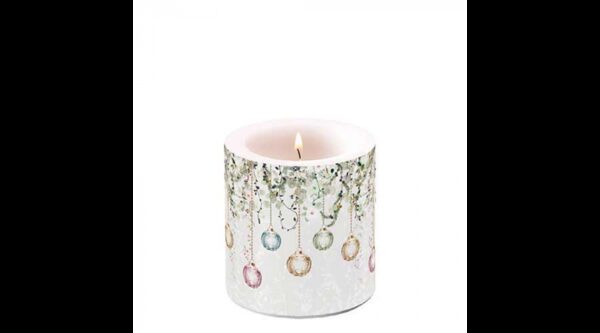 AMB.39219995 Floral Christmas grey átvilágítós gyertya 8x7