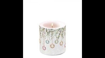 AMB.39219995 Floral Christmas grey átvilágítós gyertya 8x7