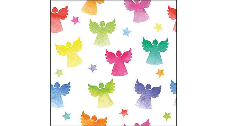 AMB.33320210 Angel silhouettes colourful papírszalvéta 33x33cm