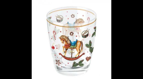 AMB.34320040 Classic rocking horse white üvegpohár 0