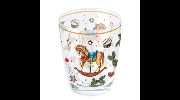 AMB.34320040 Classic rocking horse white üvegpohár 0