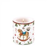 AMB.39220040 Classic rocking horse white átvilágítós gyertya 8x7