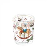 AMB.37320040 Classic rocking horse white üveg mécsestartó 5