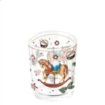 AMB.37320040 Classic rocking horse white üveg mécsestartó 5