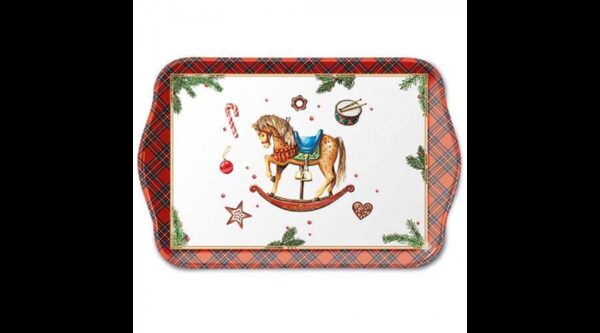 AMB.33720040 Classic rocking horse white műanyag kistálca 13x21cm