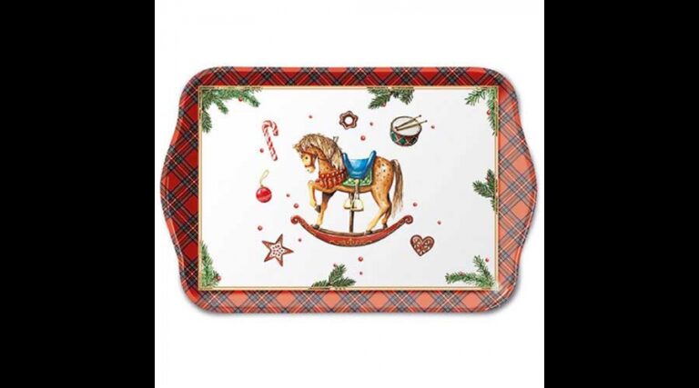 AMB.33720040 Classic rocking horse white műanyag kistálca 13x21cm