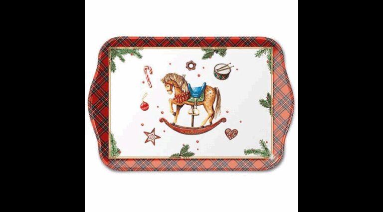 AMB.33720040 Classic rocking horse white műanyag kistálca 13x21cm