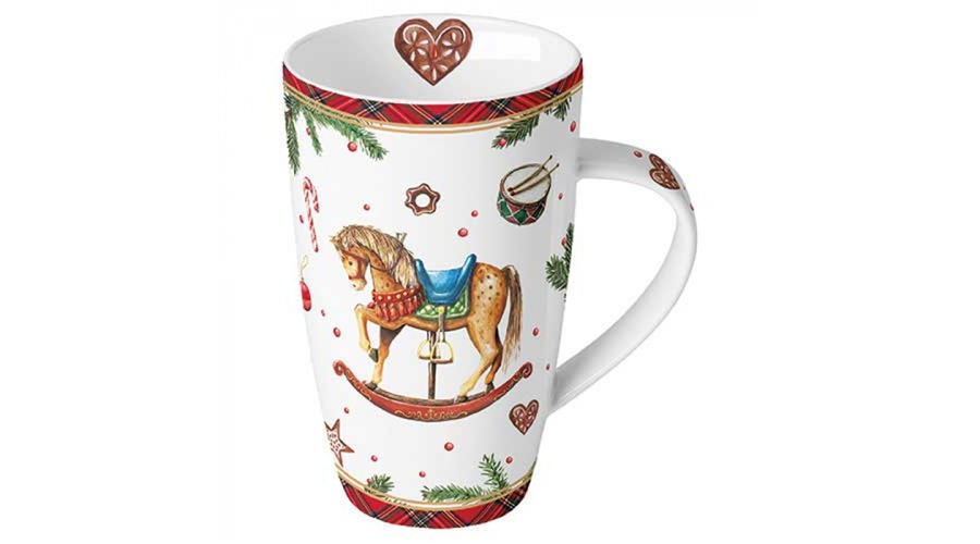 AMB.38920040 Classic rocking horse white porcelánbögre 0