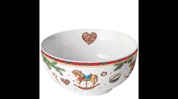 AMB.34820040 Classic rocking horse white porcelántál 6