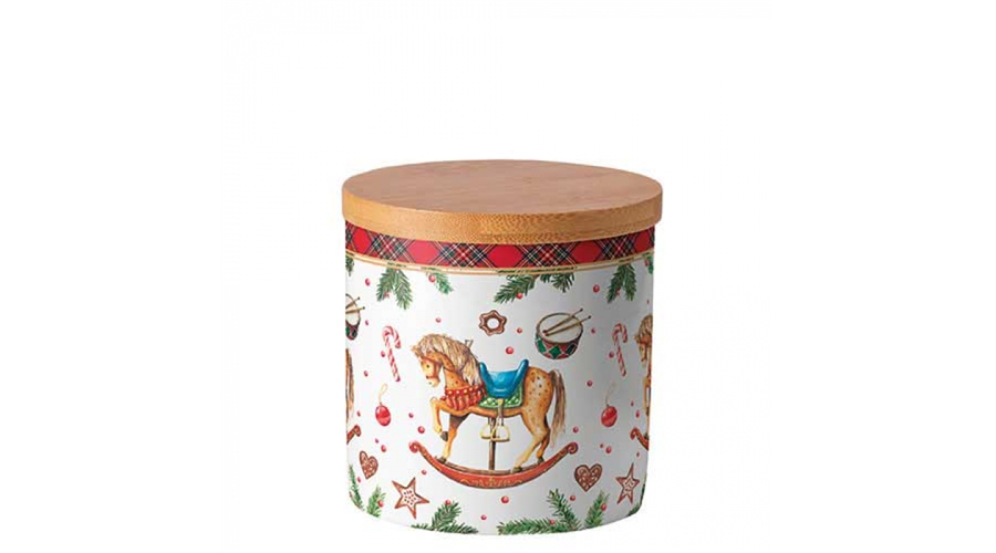 AMB.37420040 Classic rocking horse white porcelán konyhai tároló 10x10cm
