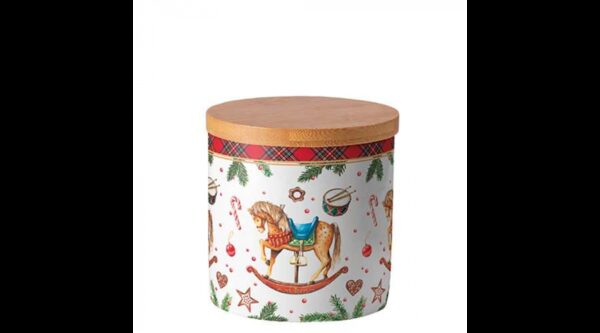 AMB.37420040 Classic rocking horse white porcelán konyhai tároló 10x10cm