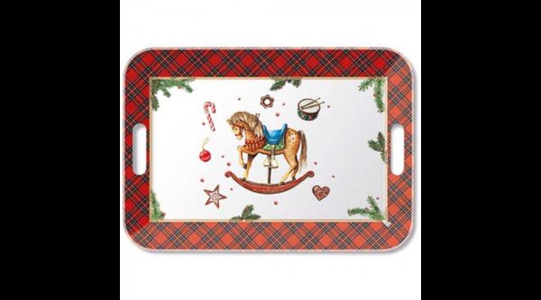 AMB.33920040 Classic rocking horse white műanyag nagytálca 33x47cm