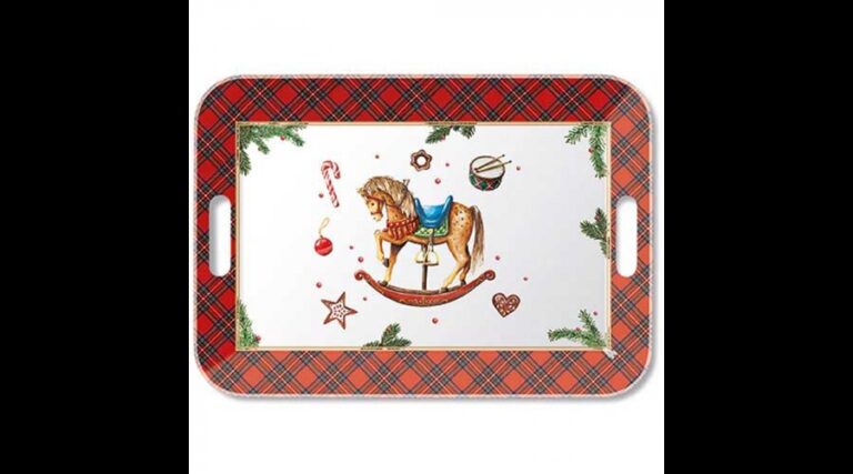 AMB.33920040 Classic rocking horse white műanyag nagytálca 33x47cm