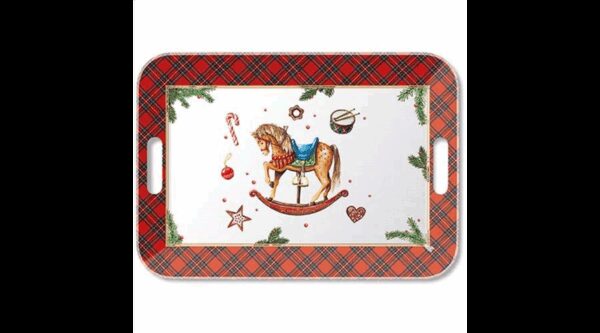 AMB.33920040 Classic rocking horse white műanyag nagytálca 33x47cm