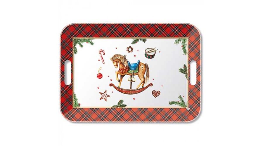 AMB.33920040 Classic rocking horse white műanyag nagytálca 33x47cm