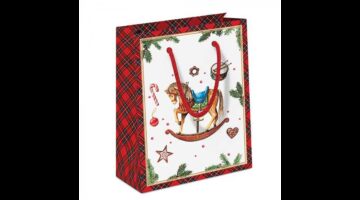 AMB.31220040 Classic rocking horse white papír ajándéktáska 22x13x25cm