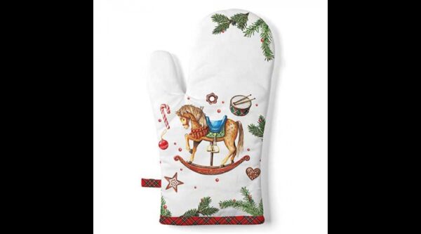 AMB.36420040 Classic rocking horse white edényfogó kesztyű 18x30cm