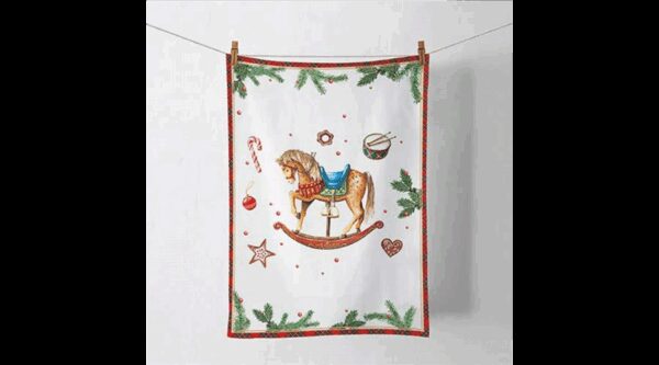 AMB.37820040 Classic rocking horse white konyharuha 50x70cm