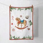 AMB.37820040 Classic rocking horse white konyharuha 50x70cm