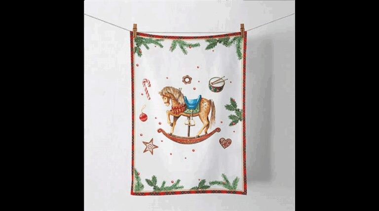 AMB.37820040 Classic rocking horse white konyharuha 50x70cm