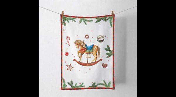 AMB.37820040 Classic rocking horse white konyharuha 50x70cm