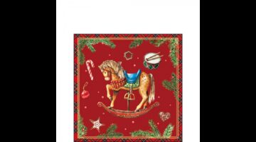 AMB.32520042 Classic rocking horse red papírszalvéta 25x25cm