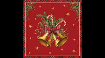 AMB.33320037 Scottish bells red papírszalvéta 33x33cm