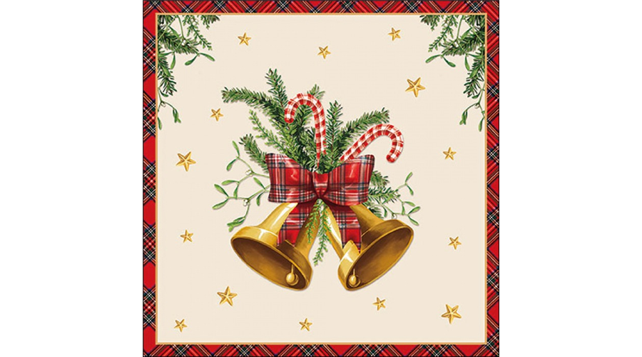 AMB.33320038 Scottish bells cream papírszalvéta 33x33cm