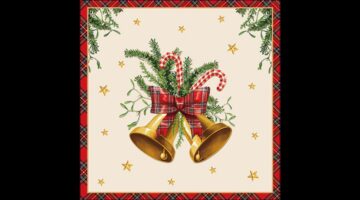 AMB.33320038 Scottish bells cream papírszalvéta 33x33cm