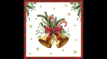 AMB.33320035 Scottish bells white papírszalvéta 33x33cm