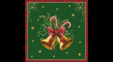 AMB.33320036 Scottish bells green papírszalvéta 33x33cm