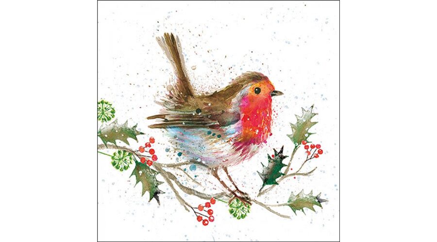 AMB.33320115 Winter robin papírszalvéta 33x33cm