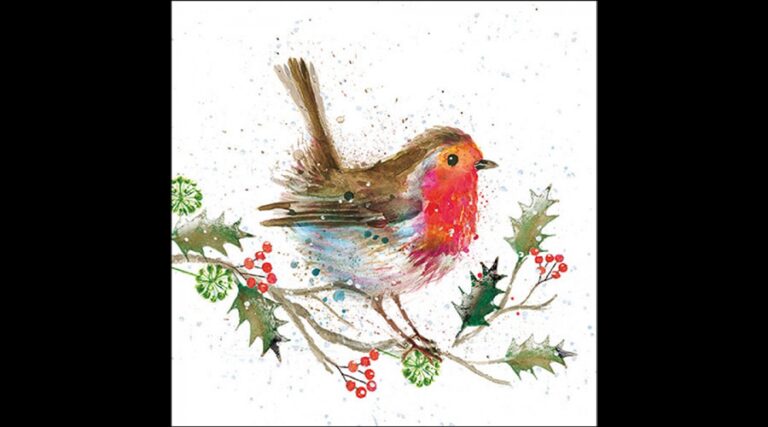 AMB.33320115 Winter robin papírszalvéta 33x33cm