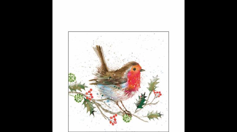 AMB.32520115 Winter robin papírszalvéta 25x25cm
