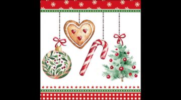 AMB.33320045 Ornaments on a cord white papírszalvéta 33x33cm